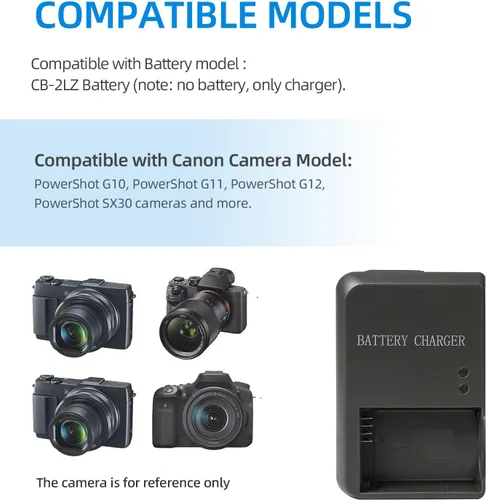 Miniatura 2 de Cargador de batería NB-7L CB-2LZ - Compatible con Canon PowerShot G10, G11, G12, SX30