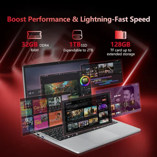 Miniatura 3 de Computadora portátil AMD Ryzen 5 7430U para juegos, computadora portátil de 15.6 pulgadas con 32 GB de RAM 1 TB SSD, AMD Radeon Lap top, portátiles