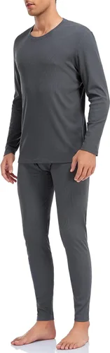 Miniatura 3 de COLORFULLEAF Conjunto de ropa interior térmica de algodón para hombre, ropa interior térmica de algodón para hombre, capa base, clima frío