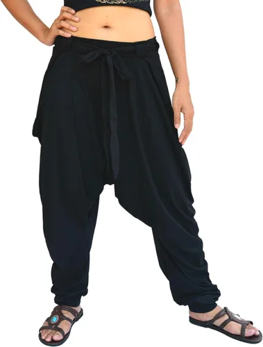 Miniatura 4 de Mujeres Hombres Harem Pantalones Palazzo Dhoti Estilo 2 Bolsillos Algodón