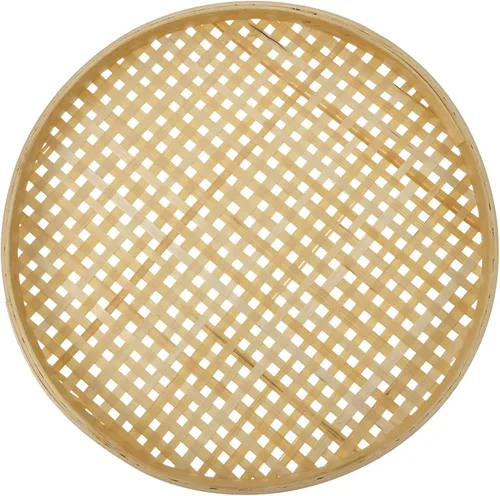 BESTonZON Cesta de tejido para múltiples usos, tamiz natural hecho a mano para almacenamiento de alimentos, aperitivos y artículos diversos para 30cm