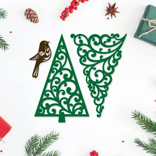 Miniatura 4 de Troqueles de metal para árbol de Navidad, para hacer tarjetas, árbol de Navidad, pájaros, fondo, troqueles para decoración de bricolaje, papel