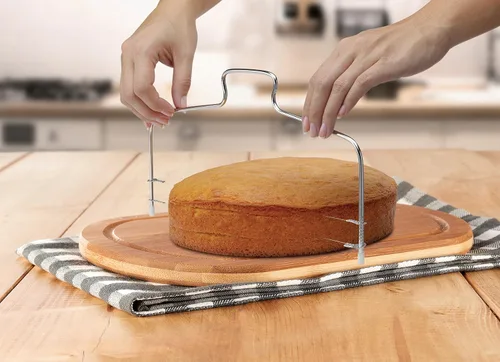 Miniatura 4 de Mrs. Anderson's Baking Cortador y nivelador de pastel de 2 hilos ajustable, acero inoxidable, plata