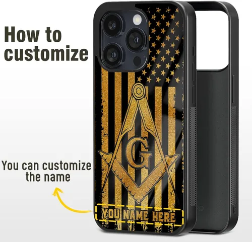 Miniatura 6 de Fundas de teléfono con nombre masónico personalizado, regalo de mampostería gratis para hombres iPhone 6 7 8 11 12 13 14 Pro Max Plus Mini Xr Xs SE