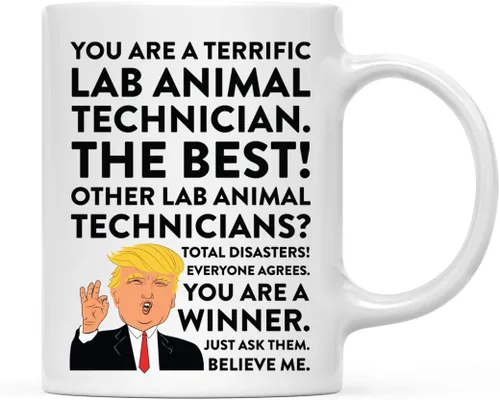 Miniatura 13 de Andaz Press Round 11 oz taza de té de cerámica para café divertido presidente Donald Trump regalo de Navidad, You are a Terrific Aquatic Biologist