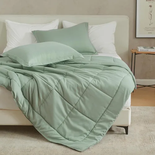 Miniatura 2 de Great Bay Home Juego de edredón reversible tamaño individual Juegos de edredón de 2 piezas alternativo al plumón salvia Ropa de cama para todas