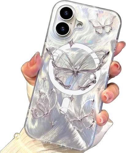 Miniatura 137 de I-MGAE-IN-AR Funda compacta para iPhone 11, diseño de mariposa, marco de protección de lente de cámara con diamante 3D, bonitas fundas protectoras