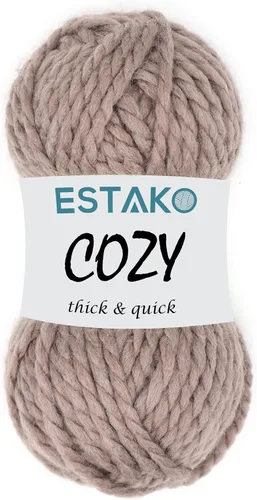 Miniatura 30 de Estako Cozy Thick & Quick Yarn - Hilo acogedor grueso y rápido, 20% lana, 80% acrílico, suave, súper voluminoso, peso #6, para tejer y hacer 50187