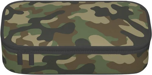Miniatura 2 de Estuche para lápices con estampado de camuflaje verde y camuflaje, bolsa con soporte para bolígrafos, organizador de escritorio para escuela