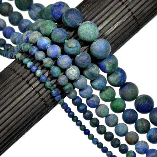 Miniatura 31 de AD Beads Hermosas cuentas sueltas redondas de piedras preciosas mate naturales de 0.157-0.472 in (0.315 in, 33 amazonita mate)