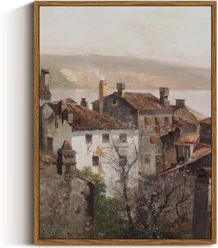 Miniatura 71 de VIYYIEA Arte de Pared en Lienzo Enmarcado Decoración del Hogar, Decoración de Granja Valles Ondulantes bajo Cielos Despejados Pintura de Pared