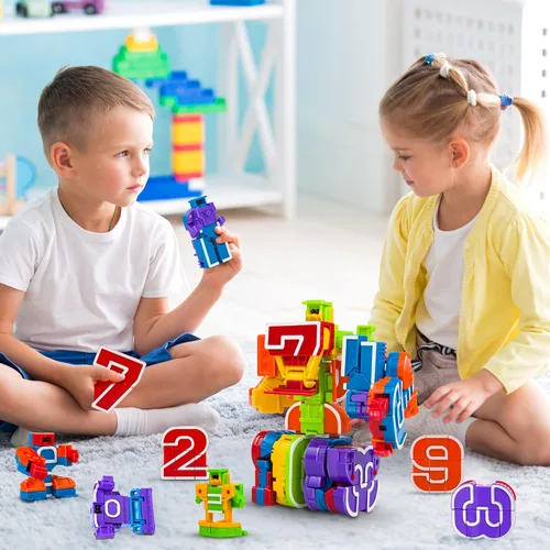 Miniatura 6 de Lydaz Robot de números para niños de 3 a 5 años, juguete educativo de matemáticas STEM con bloques de números, juguetes sensoriales para autismo