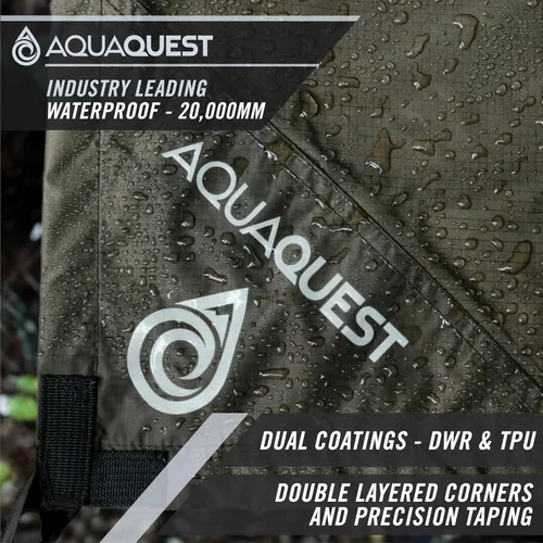Miniatura 2 de AquaQuest Lona Safari – Ligera impermeable (0.197 in) con costuras selladas Ripstop para mochileros, senderismo y camping en hamacas Verde oliva