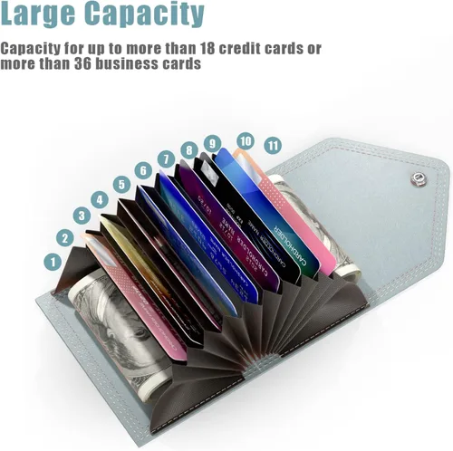 Miniatura 3 de Nipichsha Tarjetero para tarjetas de crédito, cartera pequeña para tarjetas, cartera delgada de cuero para tarjetas, funda de bolsillo para tarjetas