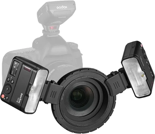Miniatura 2 de Godox MF12 MF12-K2 Macro Flash Off-Camera TTL Flash Speedlite 12W, Control Inalámbrico 2.4G, Modo TTL/M, Batería de Litio Integrada 3.7V/6.29W