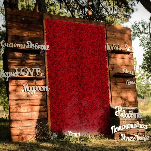 Miniatura 4 de BLOSMON Panel de Pared de Flores Telón de Fondo Decorativo Rubor Telón de Fondo Floral Artificial para Boda Fiesta Baby Shower Nupcial, 6 Piezas
