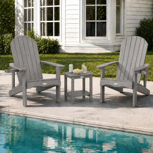 Miniatura 33 de Y&M Adirondack - Silla negra para hoguera, sillas de patio al aire libre con soporte para tazas, resistentes a la intemperie, sillas de patio