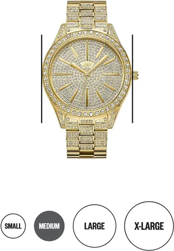 Miniatura 3 de JBW Reloj de pulsera de lujo para mujer Cristal de 0,12 quilates con brazalete de eslabones de acero inoxidable