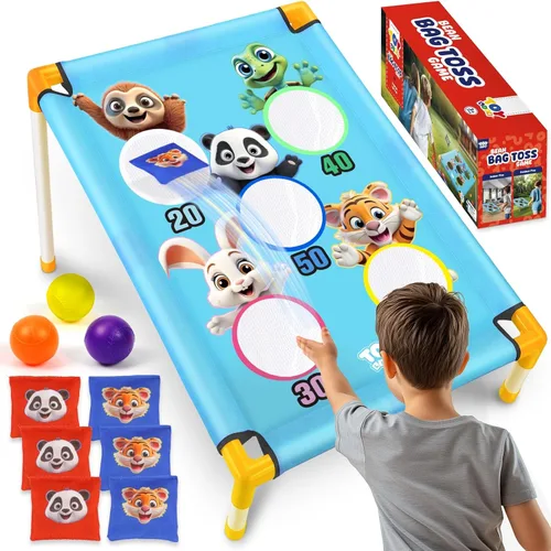 TOY Life Bean Bag Toss Game, Carnival Party Games, Cornhole Set for Kids Outdoor Games, Outside Toys for Kids Ages 4-8, Yard Outdoor Toys for Animal