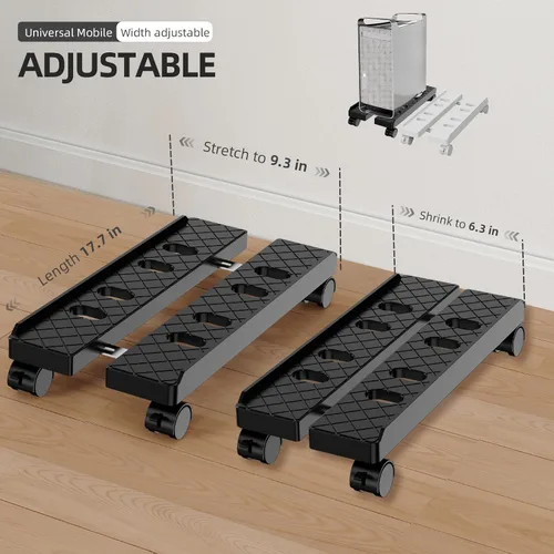 Miniatura 2 de Soporte de CPU móvil ajustable, Soporte de torre de computadora ventilado con 4 ruedas con rodamientos se adapta a la mayoría de torres de PC