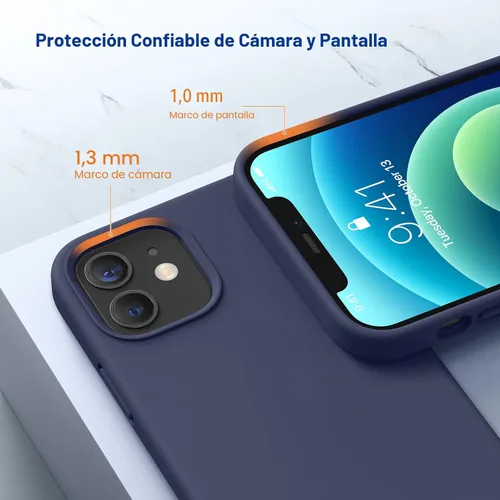 Miniatura 5 de Miracase - Funda compatible con iPhone 12 y 12 Pro de silicona líquida tipo goma gel, con protección total contra caídas y a prueba de golpes, 6.1