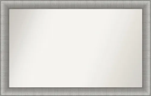 Miniatura 534 de Amanti Art Espejo de baño plateado para sobre fregadero, 28 x 47 pulgadas, espejo rectangular de plata imperial, marco de madera tradicional de gran