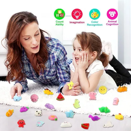 Miniatura 5 de KINGYAO Squishies juguete blando 24 piezas, recuerdos de fiesta para niños, juguete blando Mochi, juguete moji para niños, mini juguetes Kawaii