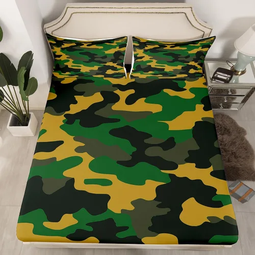 Miniatura 32 de Erosebridal Sábana bajera ajustable con bandera estadounidense, juegos de ropa de cama para adolescentes y motos de cross, tamaño individual