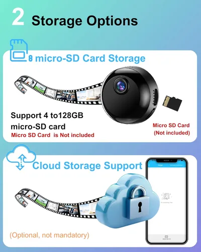 Miniatura 6 de Cámara Interior Inalámbrica 1080P, Cámara Wi-Fi para Seguridad del Hogar, Monitoreo de Mascotas, Detección de Movimiento y Visión Nocturna, Cámara
