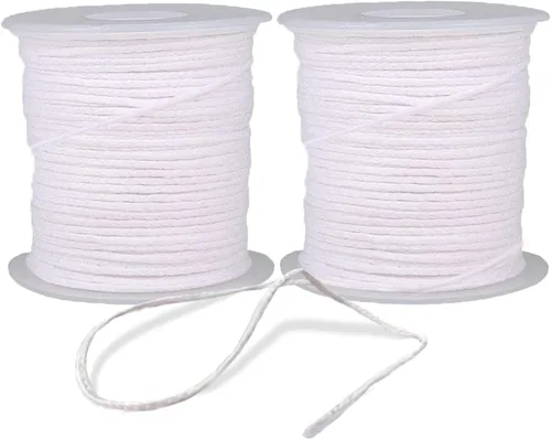 BEADNOVA Candle Wick - Mecha trenzada de algodón trenzado de 400 pies para velas y fabricación de velas (400.3 ft/134 yardas/400 pies)