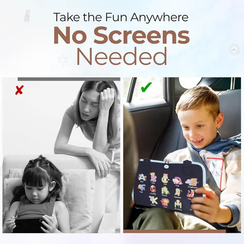 Miniatura 6 de Libro Ocupado para Niños Pequeños - Tablero Ocupado Montessori con Actividades Sensoriales para Aprender Habilidades Motoras Finas, Juguetes de Azul