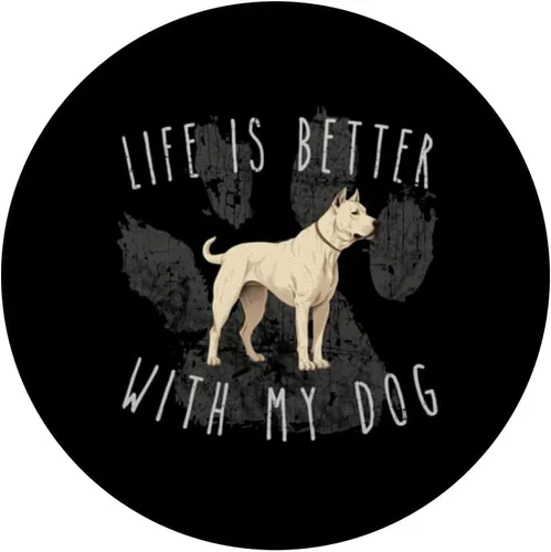 Miniatura 3 de Dogo Argentino Life is Better With My Dog Cute Pet Mom Dad PopSockets Standard PopGrip