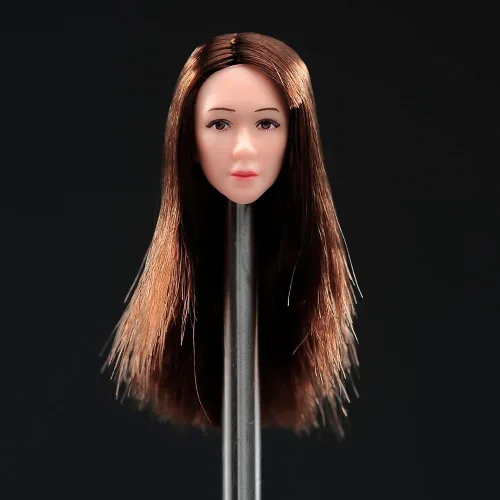 Esculpe de cabeza femenina a escala 1/12, Europen Beauty Planted Hair Head Tallado para 6 pulgadas Phicen TBLeague figura de acción cuerpo