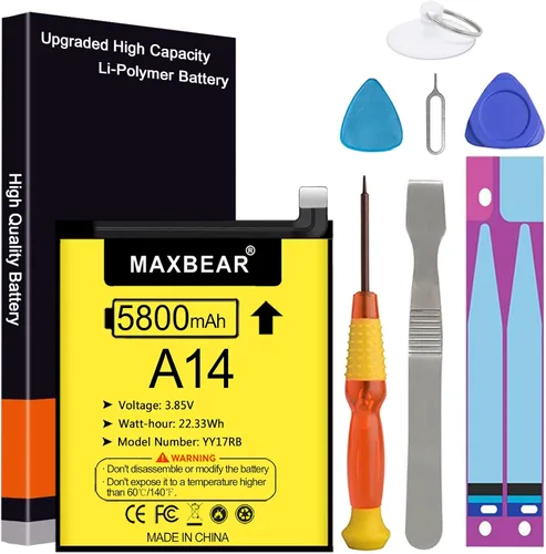 Miniatura 14 de MAXBEAR - Batería para Galaxy A12, (actualizada) 5800mAh 3.85V, batería de repuesto de polímero de litio EB-BA217ABY para Samsung Galaxy A12