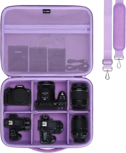 Miniatura 22 de Estuche para cámara compatible con Canon EOS Rebel T7/R50/R6 Mark II/R100/R50 V/T6/R8/R10/R5 Mark II/RP/R7/5D Mark IV/SL3/R5/T100 DSLR, lente