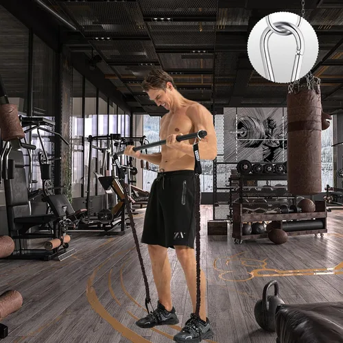 Miniatura 5 de Barra de banda de resistencia, barra de pilates portátil con bandas de resistencia, entrenamiento de gimnasio en casa, sentadillas, yoga, pilates