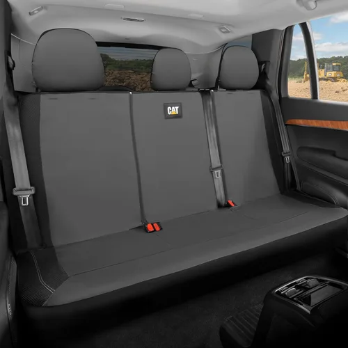 Miniatura 18 de Cat FlexHybrid - Fundas de asiento de automóvil, de piel sintética negra de alta calidad + fundas de asiento de malla para autos, camiones, SUV