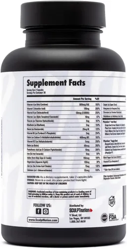 Miniatura 4 de Sculpt Nation by V Shred Multivitamin - Multivitamínico diario para mujeres y hombres con zinc, vitamina C y cobre, apoyo nutricional con una