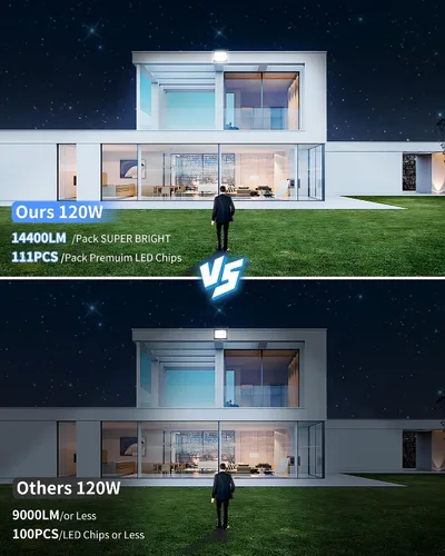 Miniatura 4 de Luz de inundación LED de 120 W para exteriores con enchufe, luces de seguridad superbrillantes de 14400 lm con cable, luz de trabajo LED impermeable