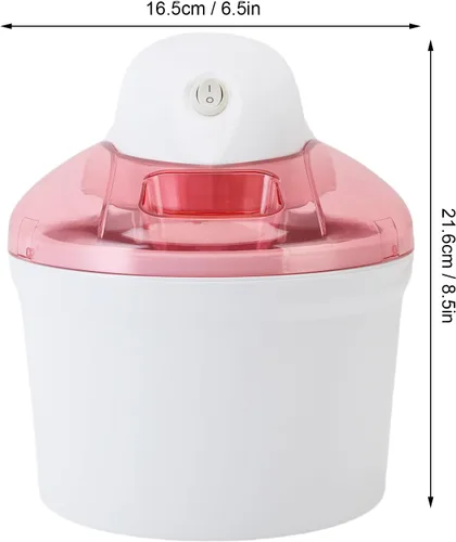 Miniatura 2 de TOPINCN Máquina de helados eléctrica para congelar yogur, máquina automática de helados para la cocina del hogar, color blanco rosáceo, 40.6 fl oz