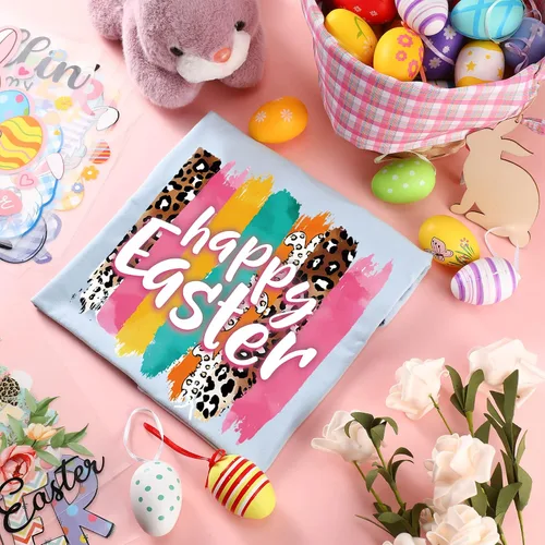 Miniatura 3 de 25 hojas de calcomanías de vinilo para planchar con conejo, huevos de Pascua, conejos, transferencia de calor, apliques para ropa, camisetas