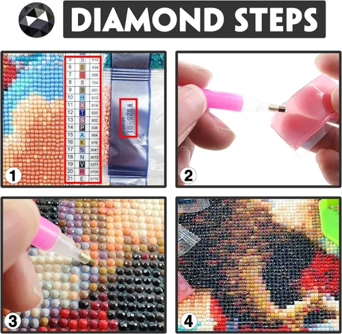 Miniatura 6 de Yomiie Kits de arte de diamantes 5D para adultos, pintura de diamante de cerdo, girasol, animales, bricolaje, kit de taladro redondo completo