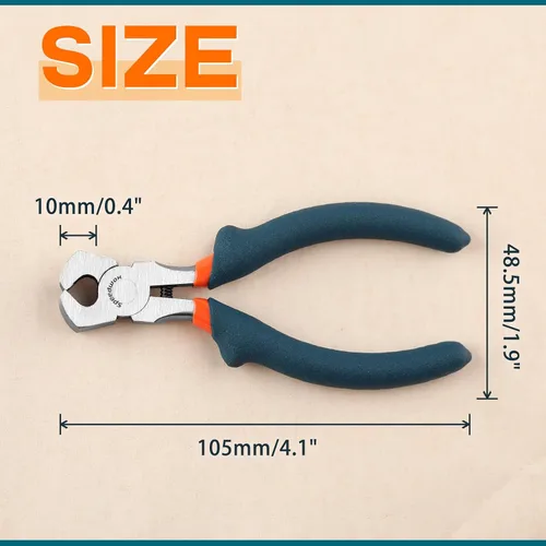 Miniatura 7 de SPEEDWOX Mini alicates de extremo de 4 pulgadas, alicates pequeños para hacer joyas, alicates convexos para cortar joyas, corte de alambre