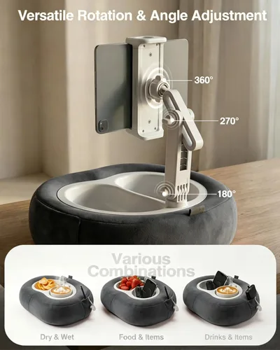 Miniatura 5 de Miledi Soporte de almohada para tableta, compatible con Kindle de 5 a 12.9 pulgadas, iPad, teléfono/tableta, soporte giratorio de 360° para cama