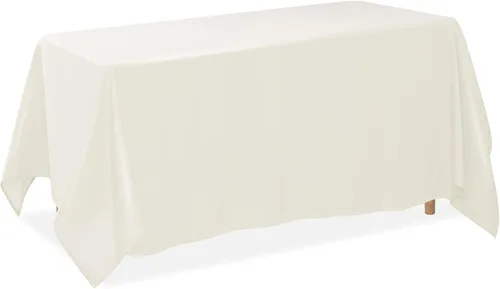 Miniatura 21 de Lann's Linens - Mantel rectangular de tela de poliéster de primera calidad para bodas, banquetes y restaurantes Blanco
