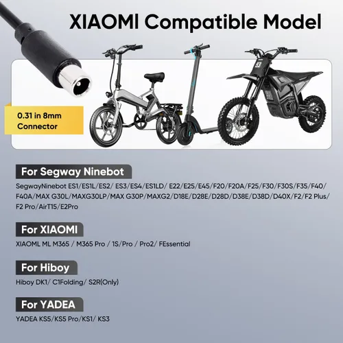 Miniatura 4 de Cargador eléctrico de repuesto con certificación UL de 42 V 2 A con 6 clavijas para cargador Hoverboard de 36 V, compatible con adaptador