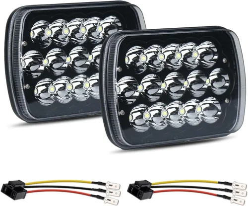 Miniatura 8 de Faros delanteros LED H6054, compatibles con Chevy Express Cargo Van 1500 2500 3500 Truck Nissan Pickup Hardbody 240SX D21 NX Ford E250 E350 Jeep XJ