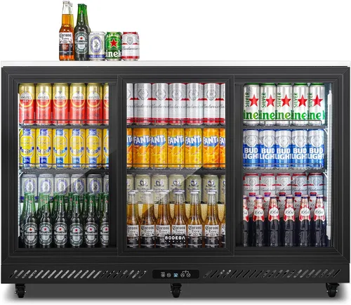 Miniatura 10 de BODEGA BODEGACOOLER Enfriador de barra trasera, refrigerador comercial de bebidas de 7.7 pies cúbicos con 2 puertas corredizas de vidrio