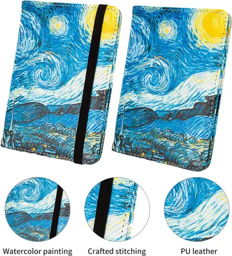 Miniatura 6 de Funda para pasaporte con bloqueo RFID de piel, organizador de documentos de viaje, Flores de albaricoque.), 201910301033D