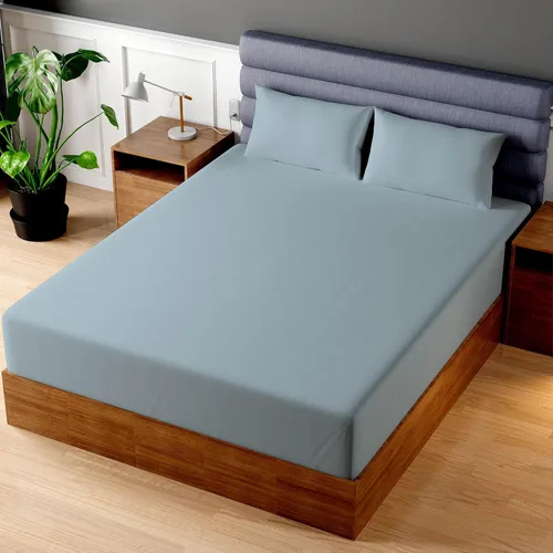 Miniatura 29 de Superity - Sábana bajera ajustable de lujo de calidad hotelera para cama Queen corta, 100% algodón, ultrasuave, amigable con la piel e Azul